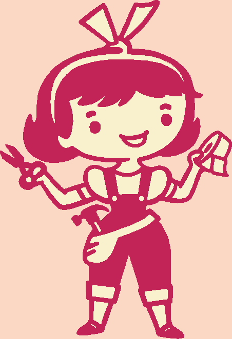 Illustration of a woman with tools for home projects.
